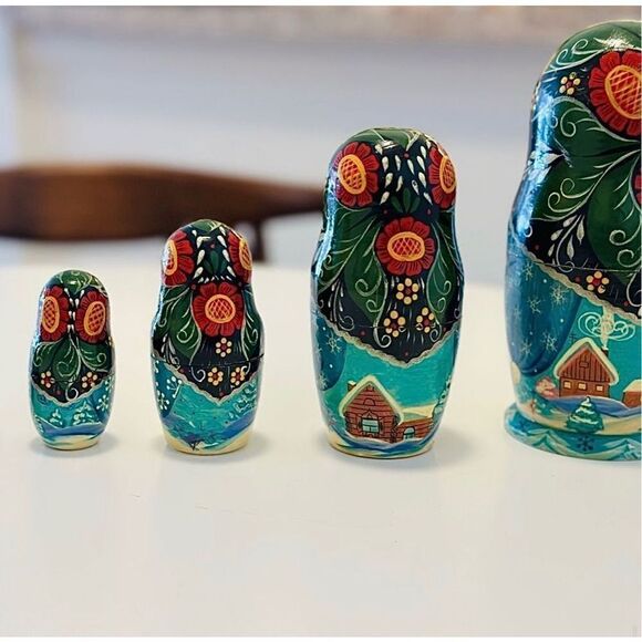 Vintage Hand Painted Nesting Dolls Signed - Picture 4 of 14
